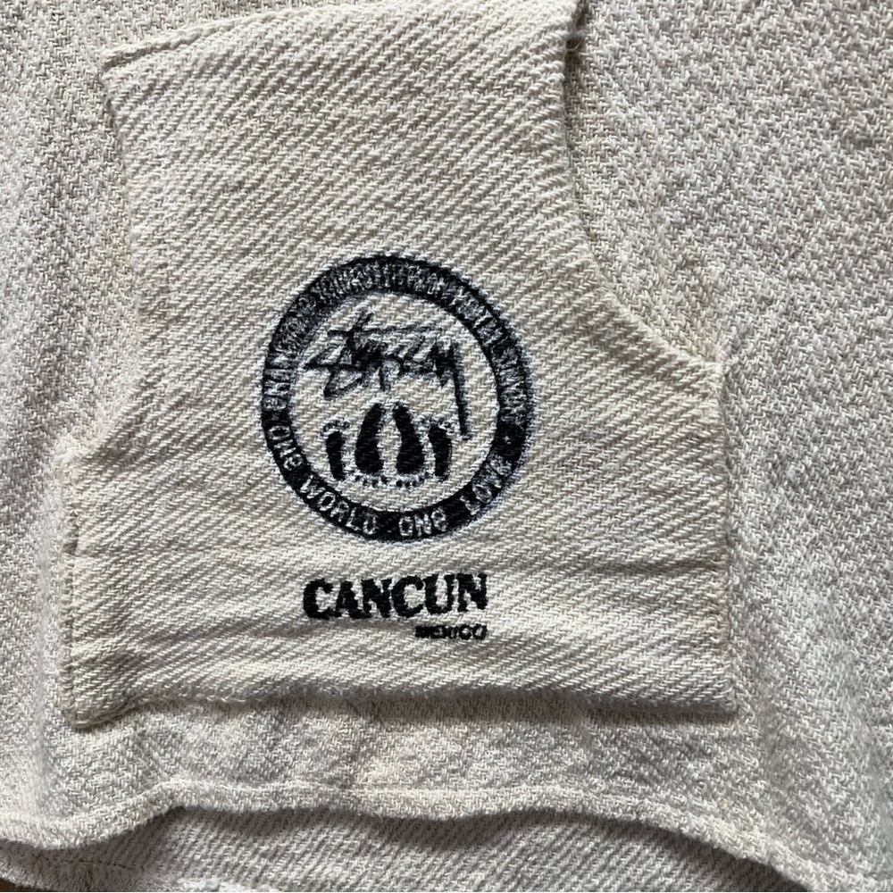 Vintage 90s Stussy Baja Hemp Hoodie | Size L - Picture 4 of 6